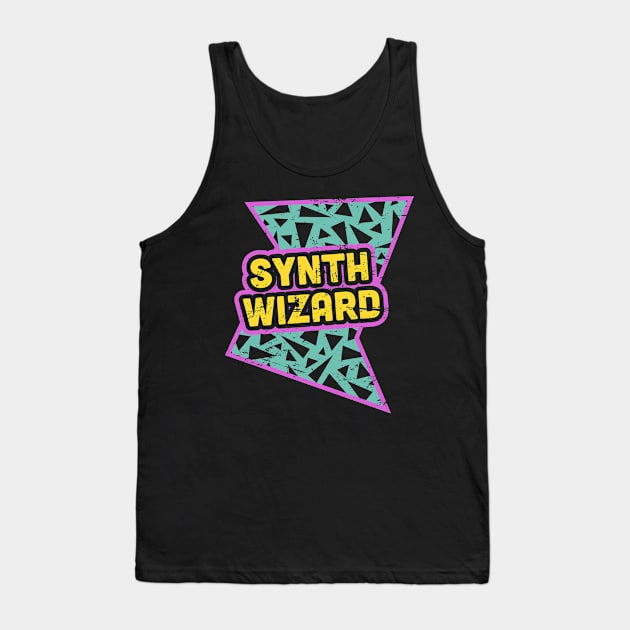 Rad 90s Synth Wizard Tank Top by MeatMan